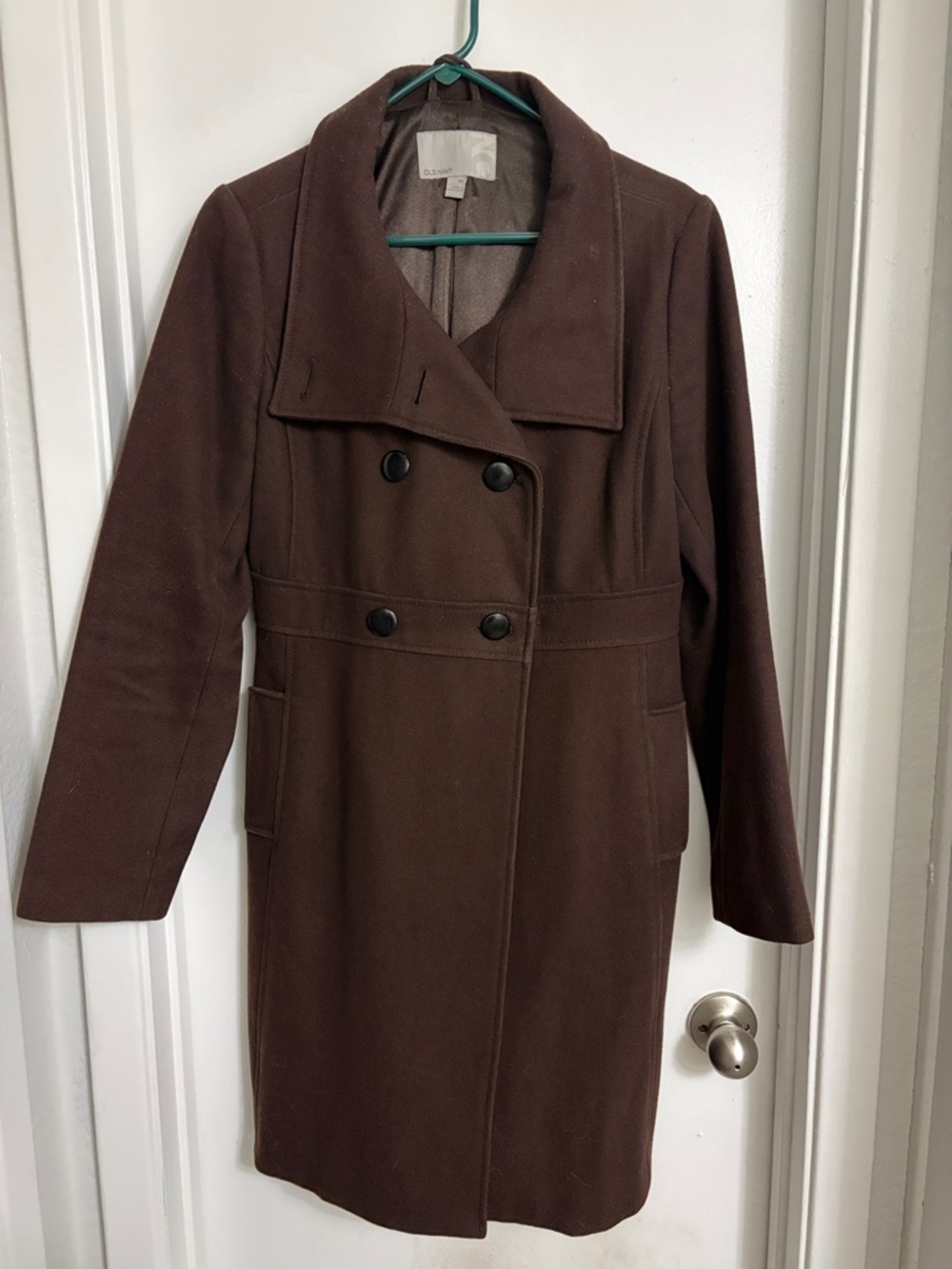 Double-Breasted Wool-Blend Pea Coat